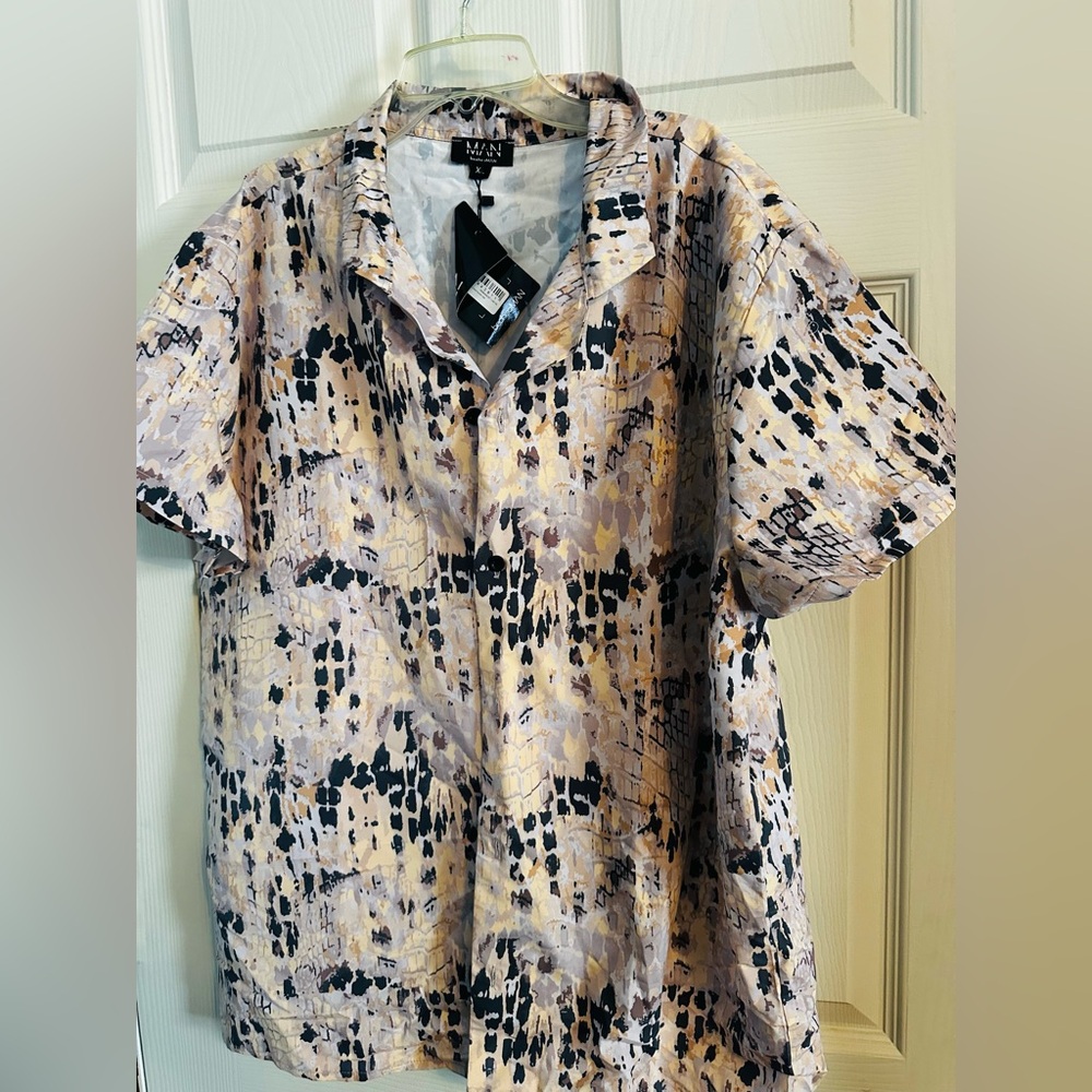 Men’s swim 2 piece set abstract animal print XL Boobooman